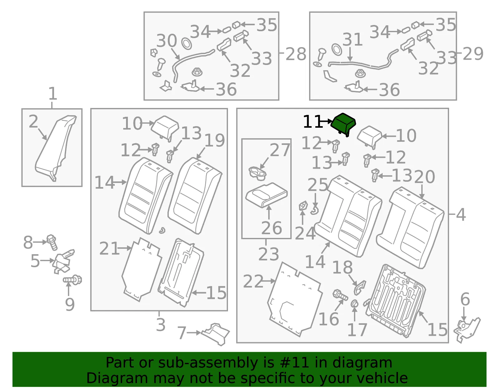 Headrest, Center - Mazda (ghr48834034) - view 2
