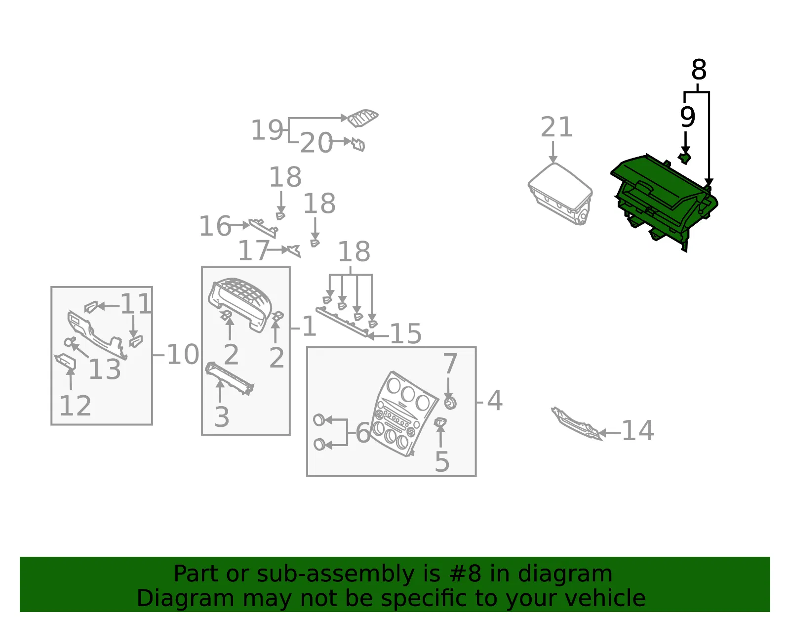 Instrument Panel Storage Compartment - Mazda (gj6a55244b22) - view 2