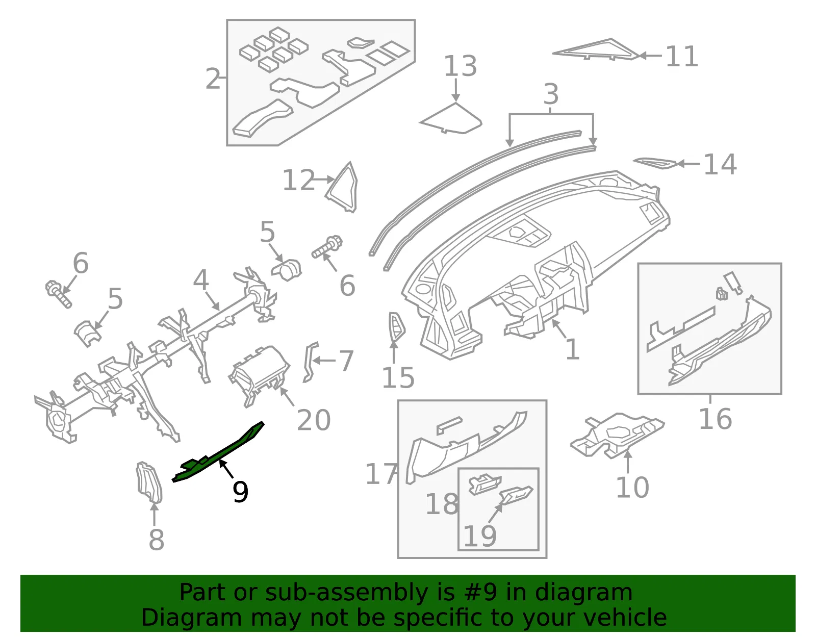 Knee Bolster - Mazda (gjr960k50a) - view 2