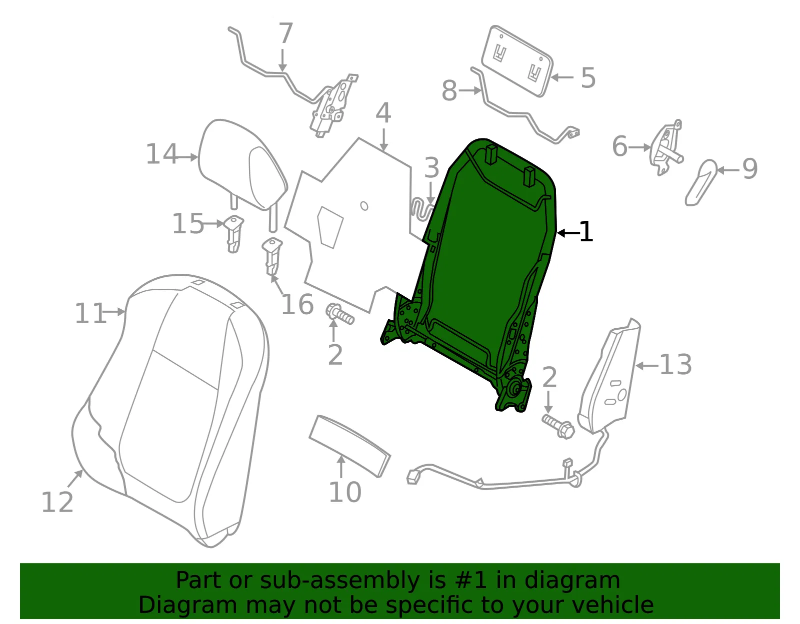 Seat Back Frame - Mazda (gjs28868x) - view 2