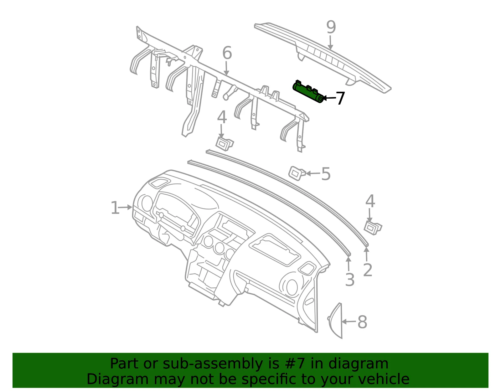 Instrument Panel Cross-Member Insulator - Mazda (gk2a6408xc) - view 2