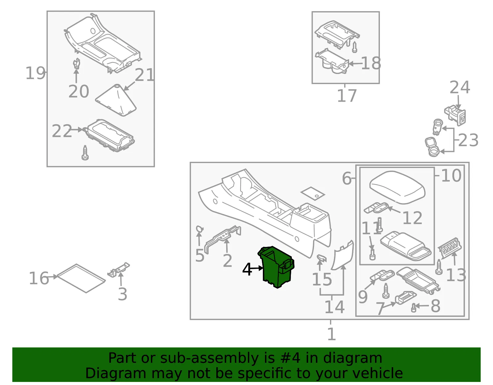 Console Compartment - Mazda (gk2a64441d) - view 2