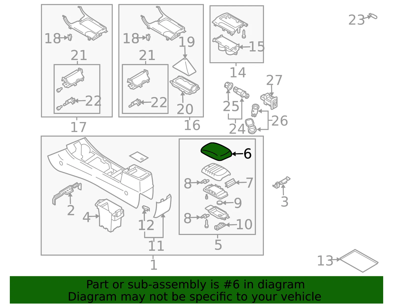 Console Lid - Mazda (gk2a64450h72) - view 2