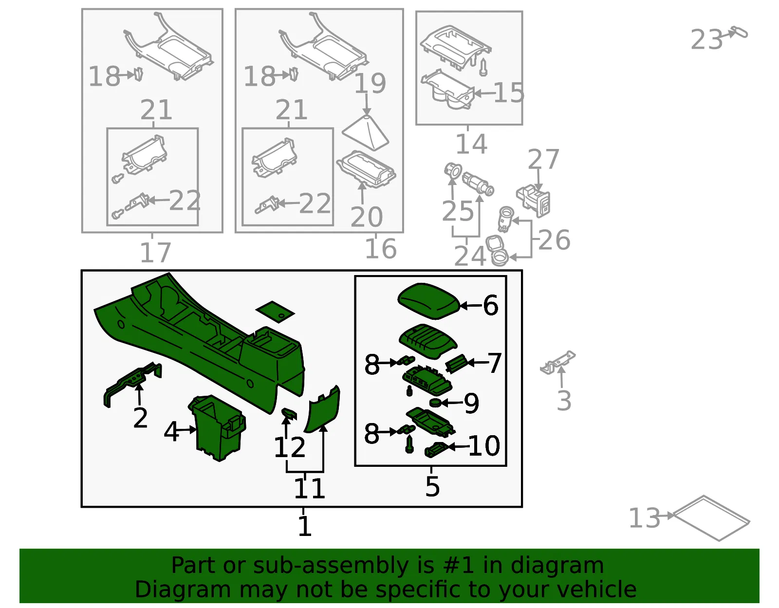Console Assembly - Mazda (gk2c64420m72) - view 2