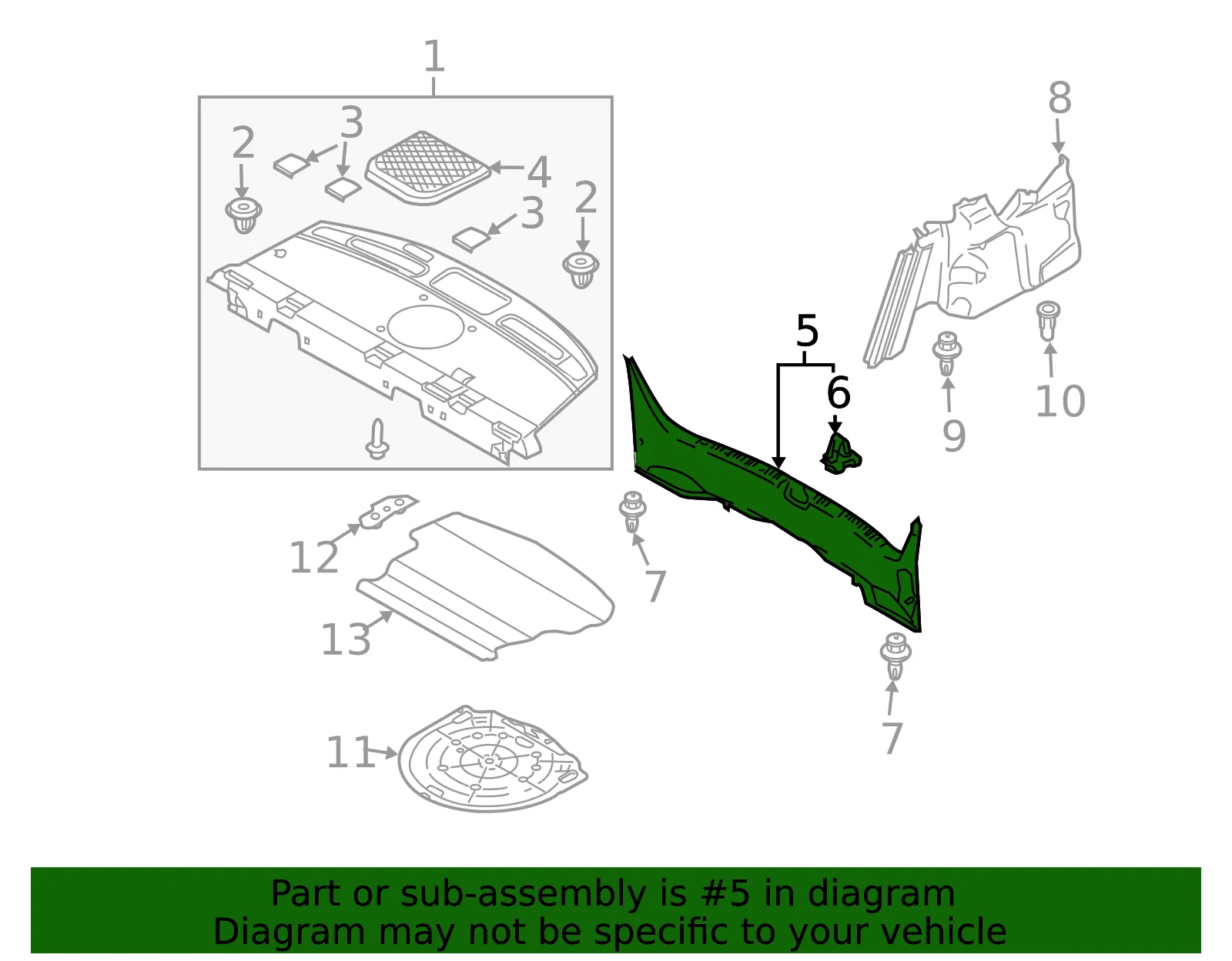 Trunk Trim Panel - Mazda (gk2e6889xa) - view 2