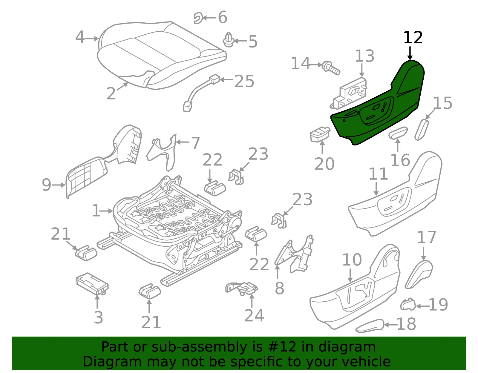 Seat Trim Panel - Mazda (glk3881hx02) - view 2