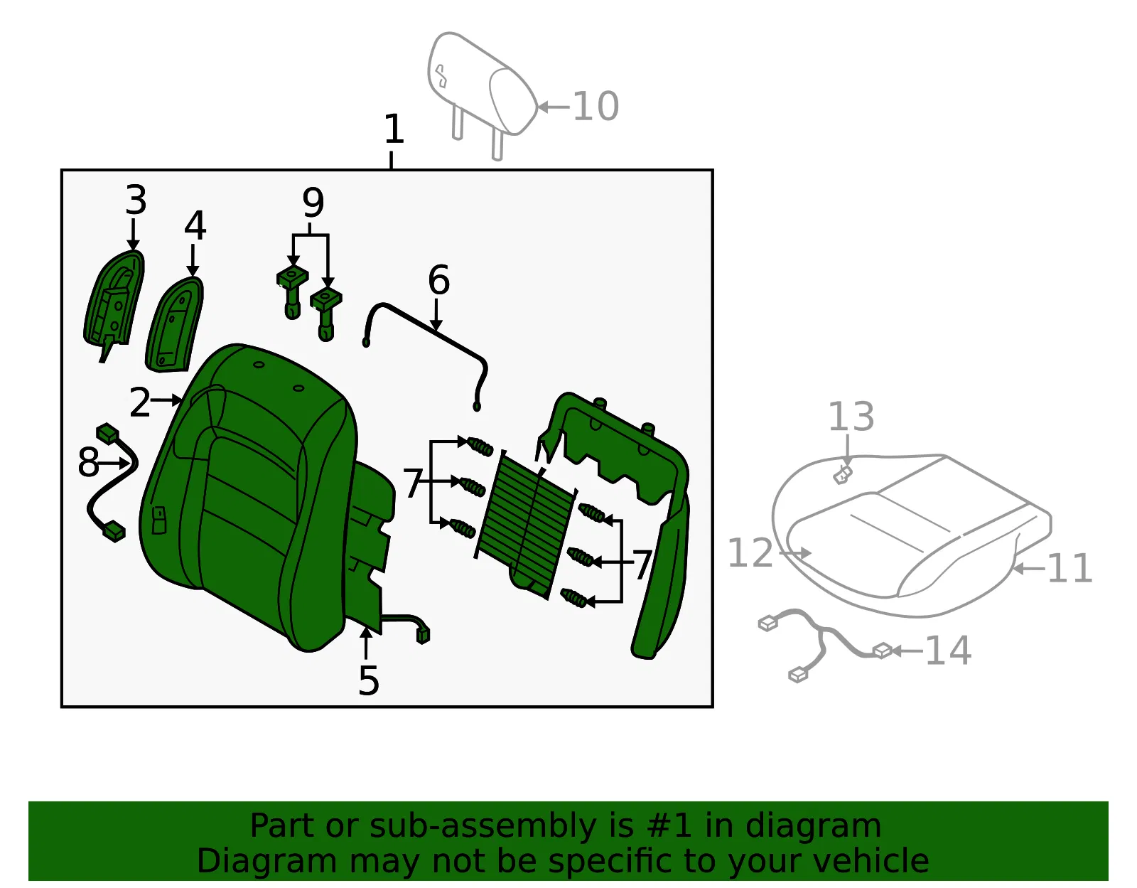 Seat Back Assembly - Mazda (gm0m88130e02) - view 2