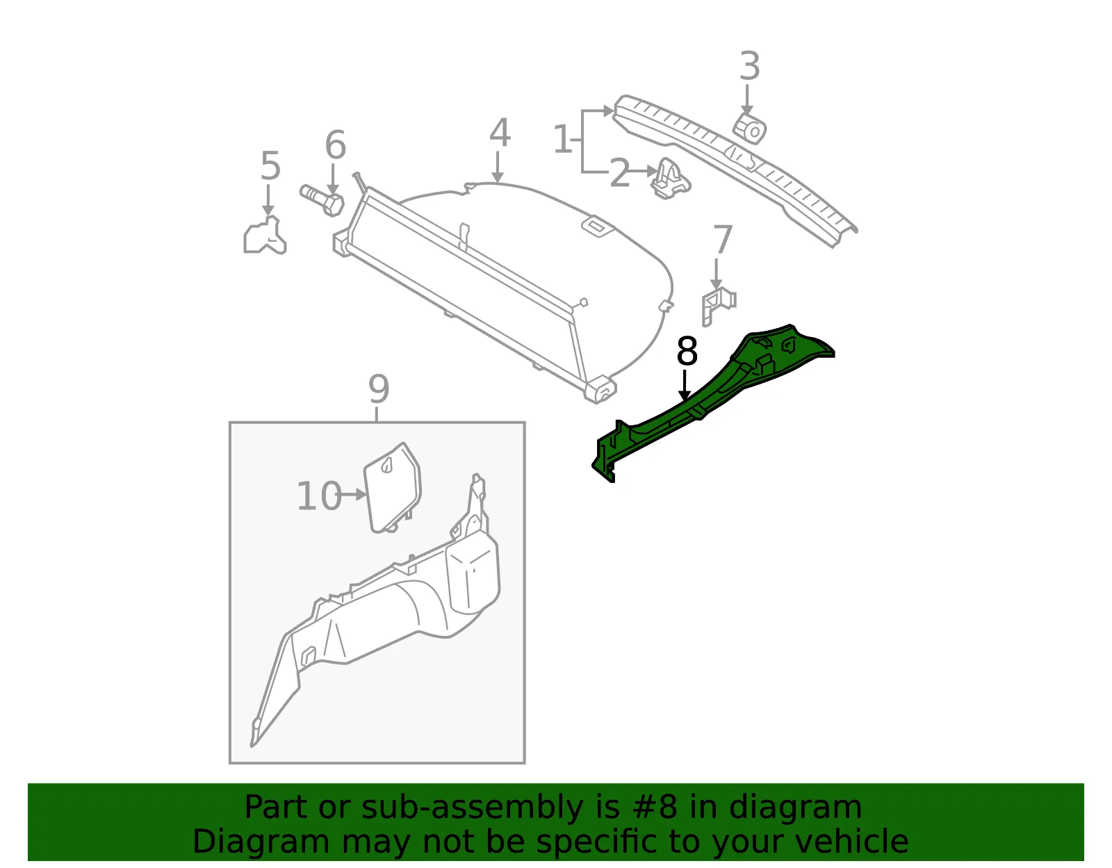 Trunk Trim Panel - Mazda (gm9e6886zb72) - view 2