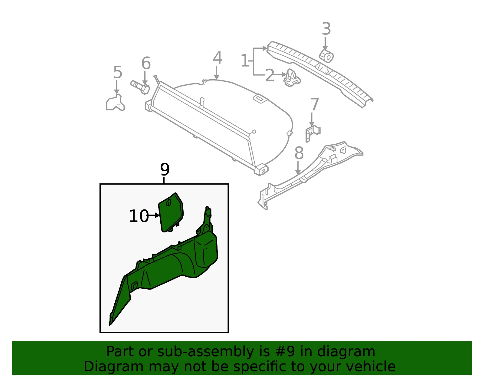 Trunk Trim Panel - Mazda (gm9e68870b72) - view 2