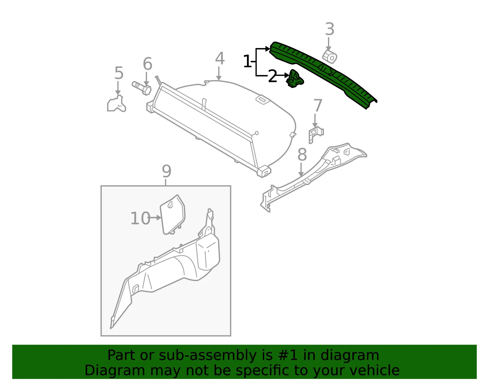 Trunk Trim Scuff Plate - Mazda (gm9e6889xa72) - view 2