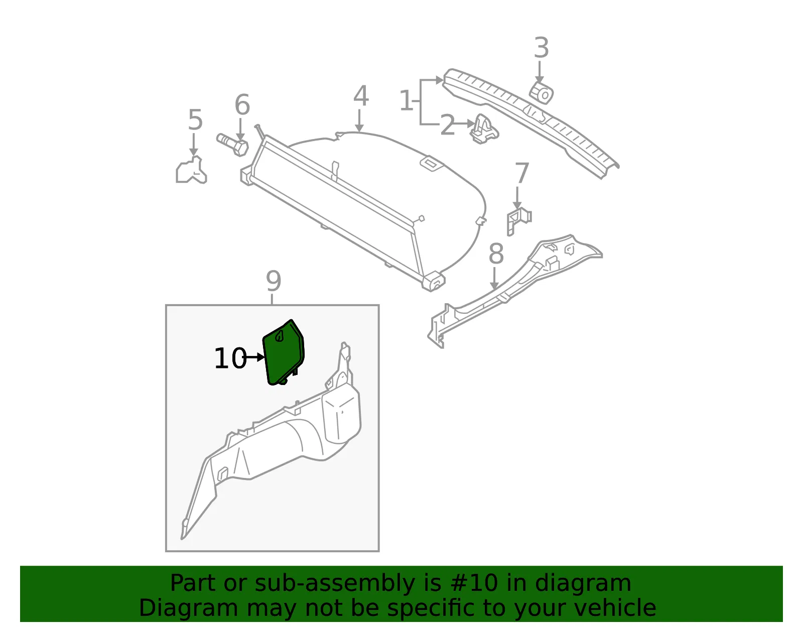 Trunk Trim Panel Insert - Mazda (gm9e688t002) - view 2