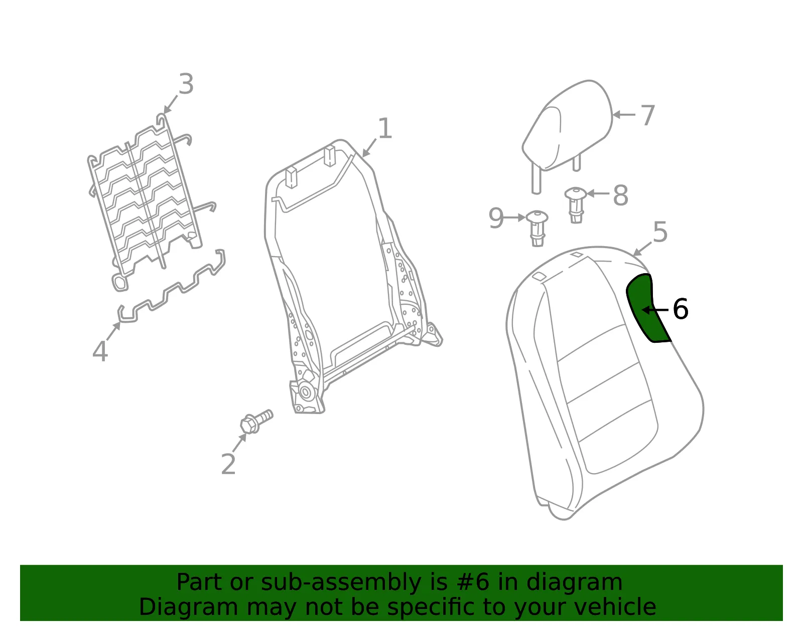 Seat Back Cushion - Mazda (gml888132) - view 2