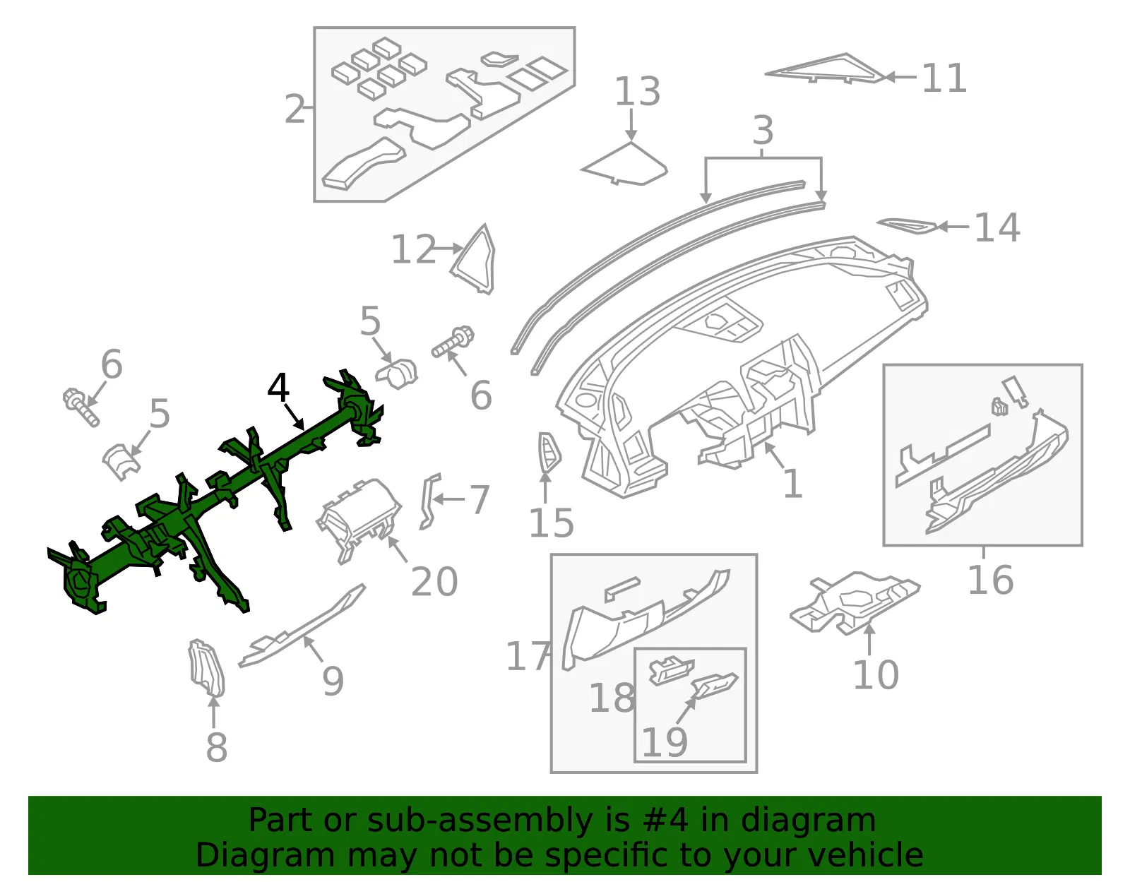 Instrument Panel Cross-Member - Mazda (gmn360420) - view 2