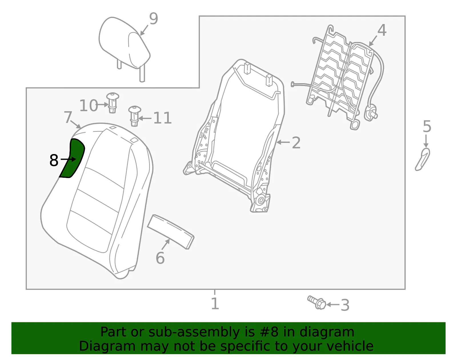 Seat Back Cushion - Mazda (gmn88818x) - view 2