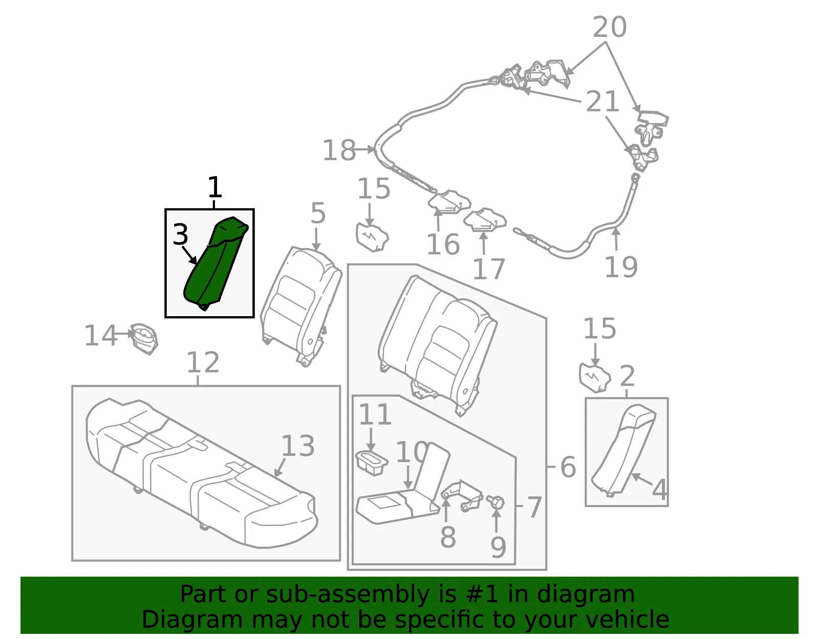 Seat Back Cushion - Mazda (gp7a57500b72) - view 2