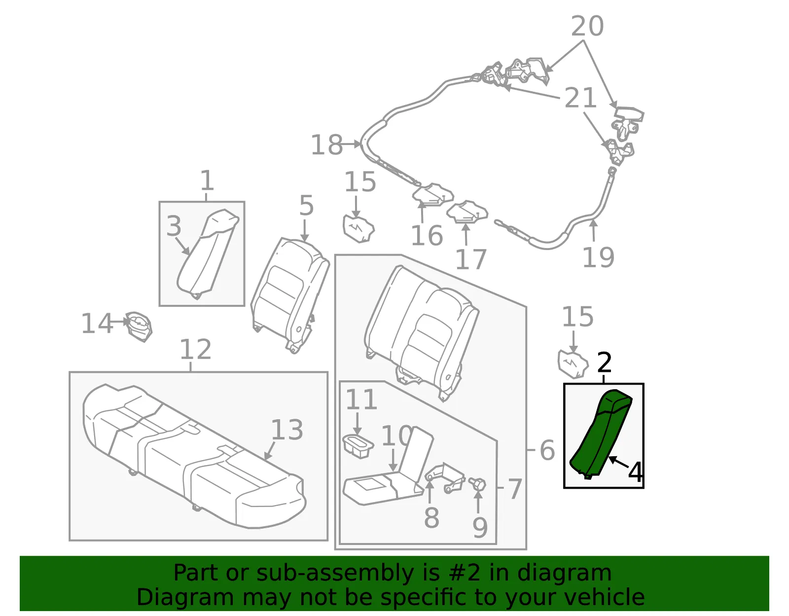 Seat Back Cushion - Mazda (gp7a57550b02) - view 2