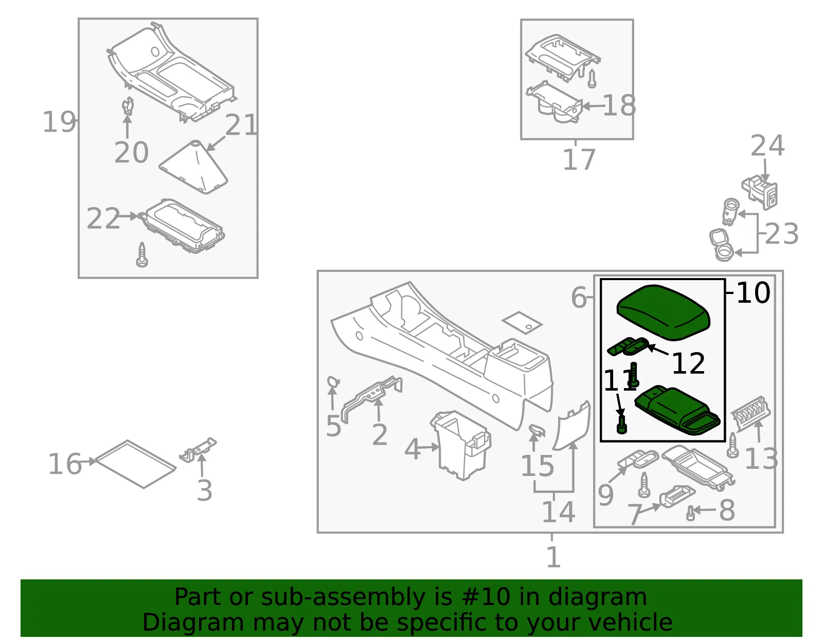 Console Lid - Mazda (gp7a6445002) - view 2