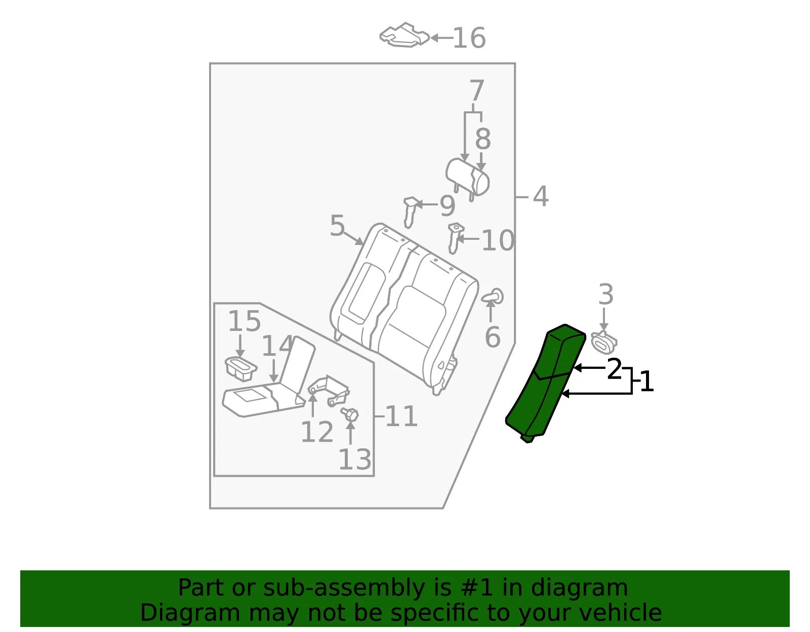 Seat Back Cushion - Mazda (gp9a57550a02) - view 2