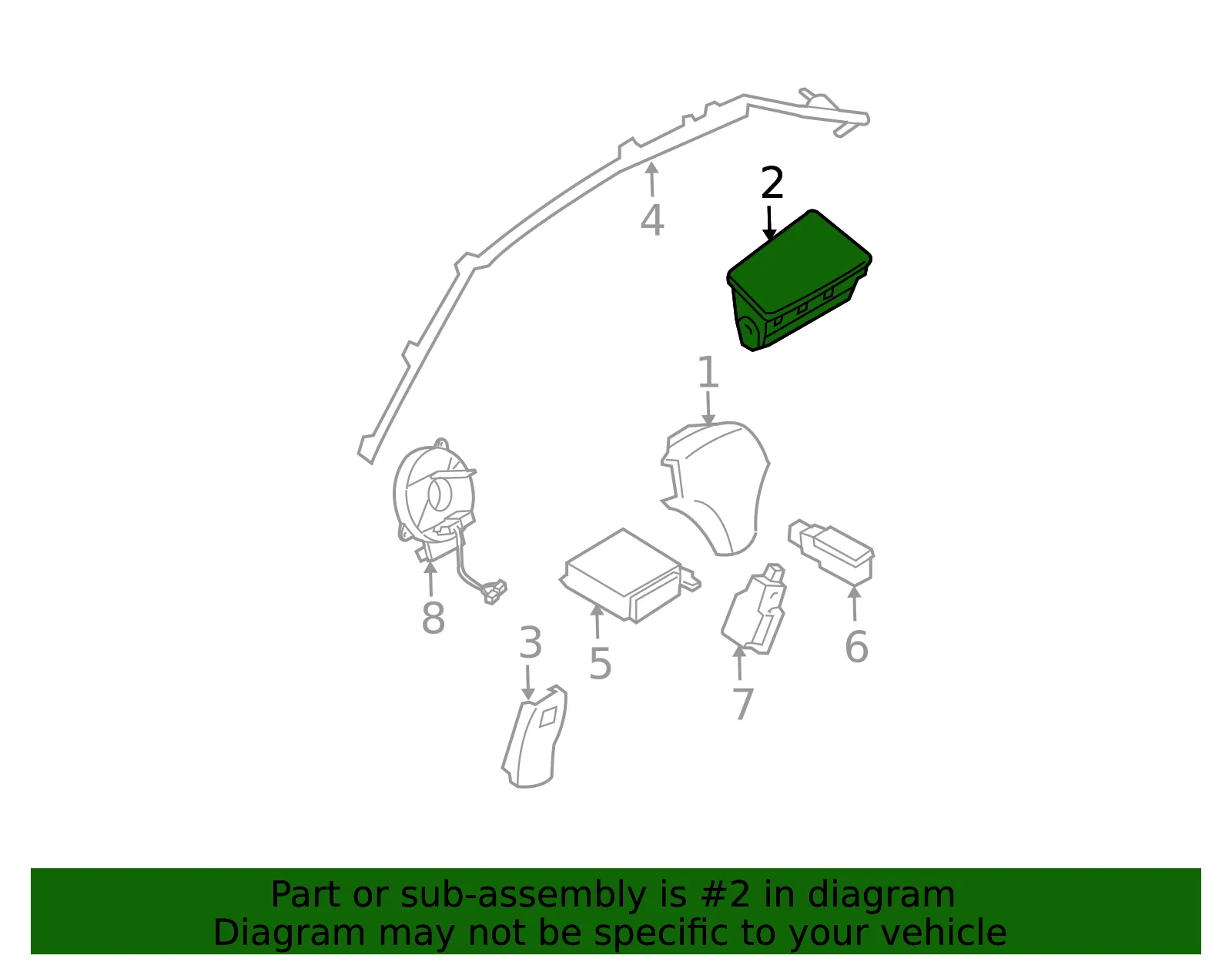 Instrument Panel Air Bag - Mazda (gp9a57k70b02) - view 2