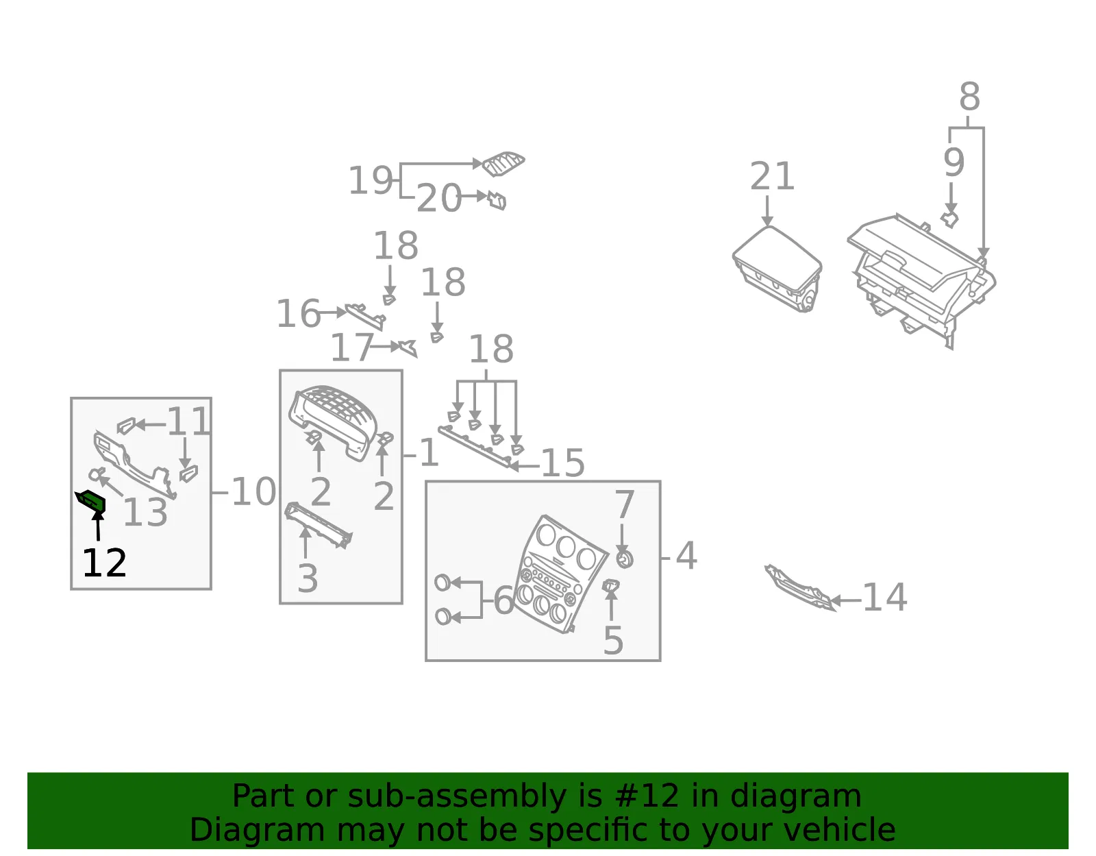 Instrument Panel Pocket - Mazda (gp9a6418002) - view 2