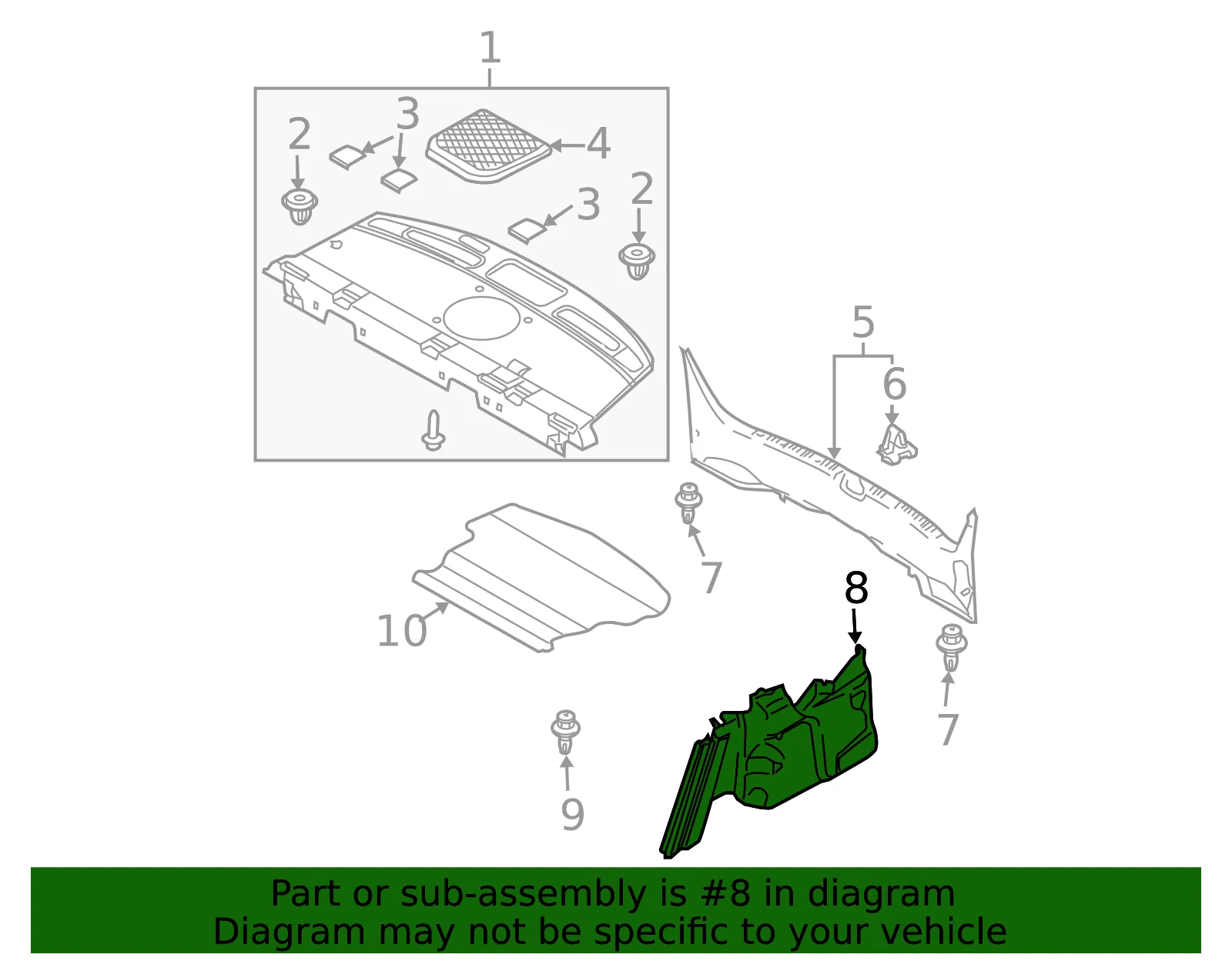 Trunk Trim Panel - Mazda (gp9a68850b) - view 2