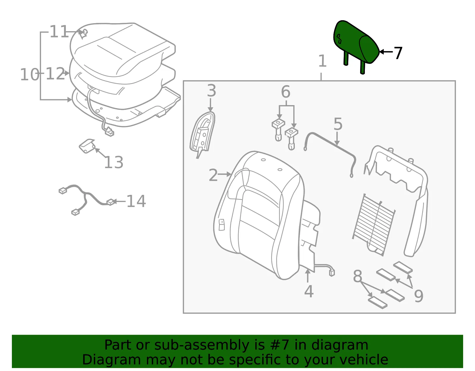 Headrest - Mazda (gp9a8814002) - view 2