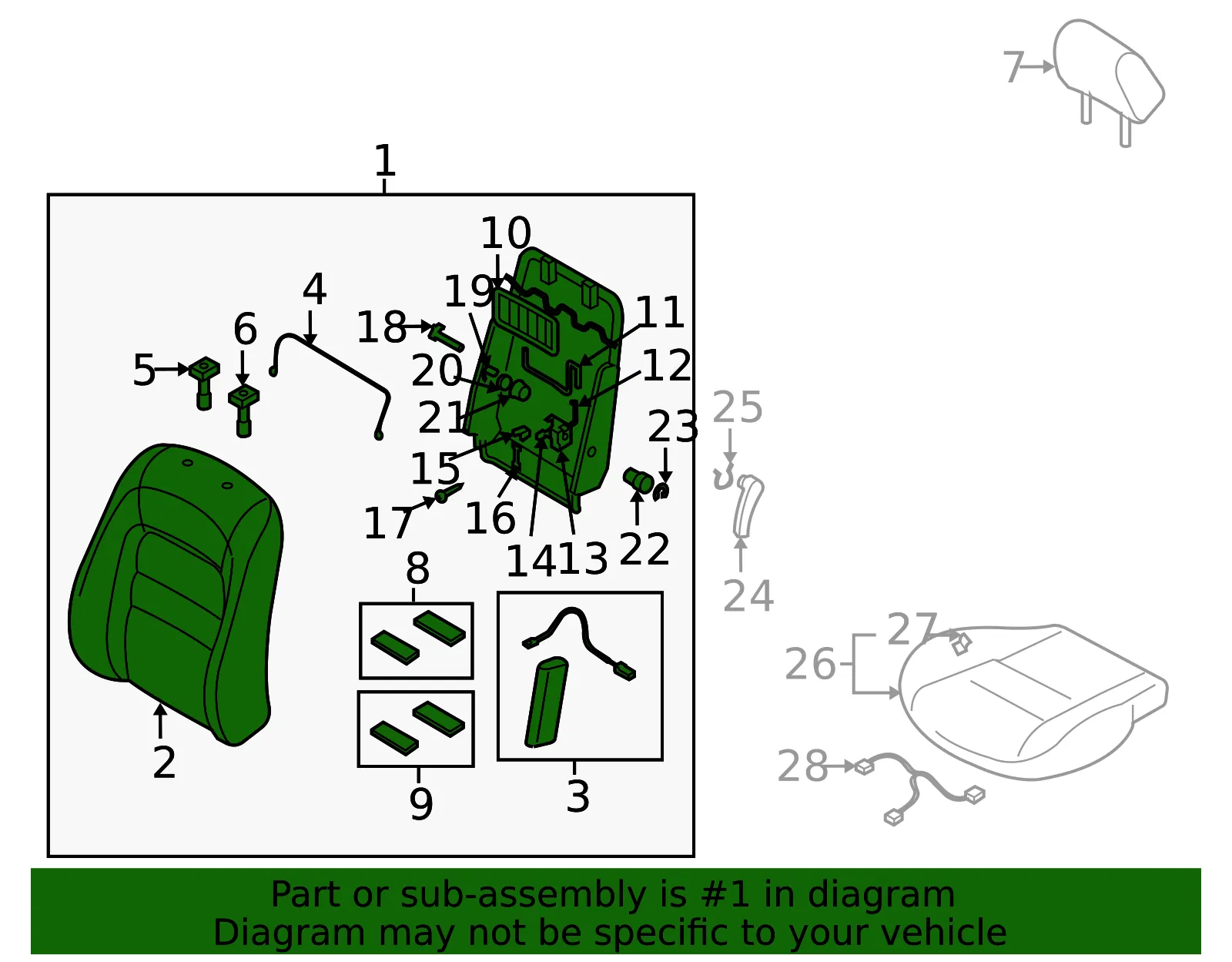 Seat Back Assembly - Mazda (gp9a88180a02) - view 2