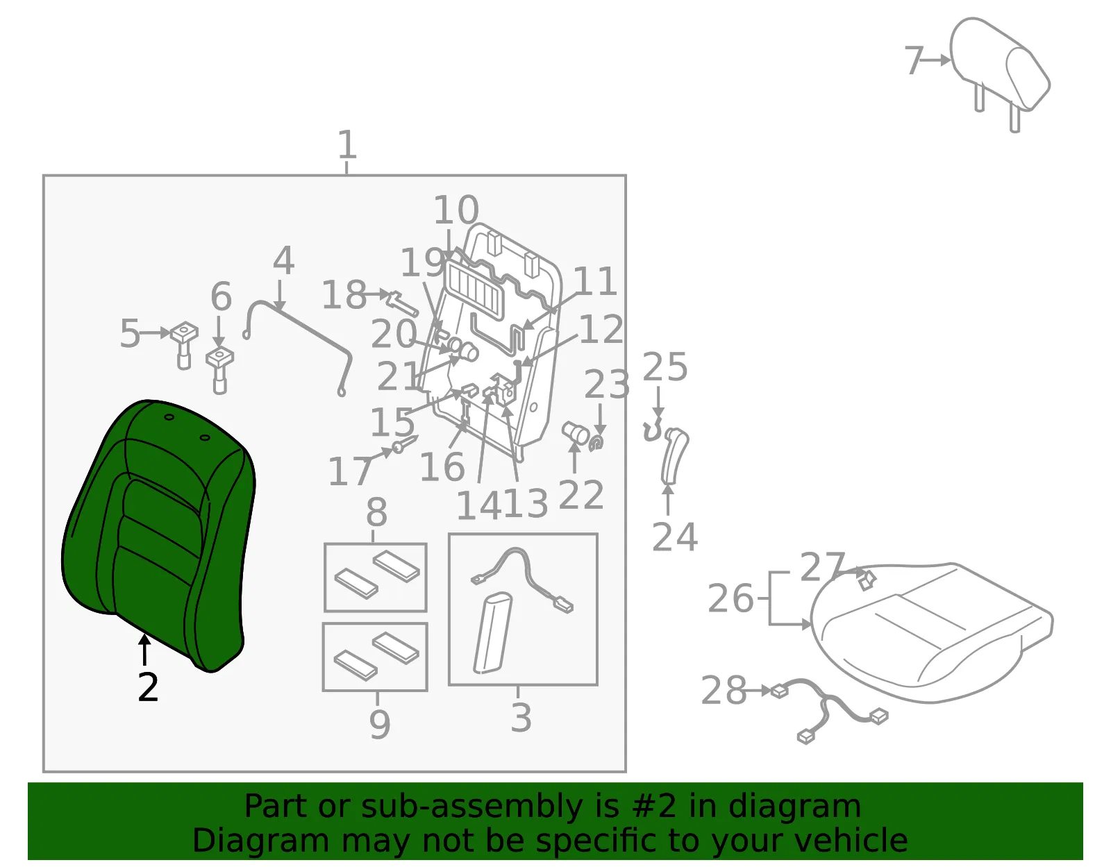 Seat Back Cushion Cover - Mazda (gp9a88181a02) - view 2