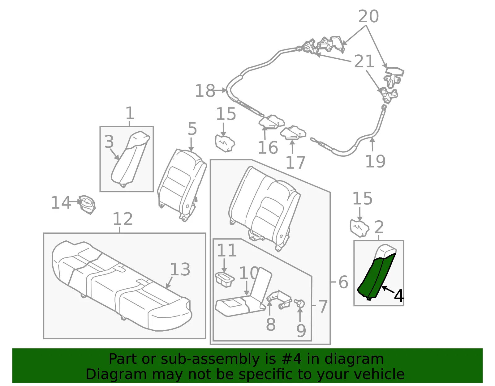 Seat Back Cushion Cover - Mazda (gp9a8855102) - view 2