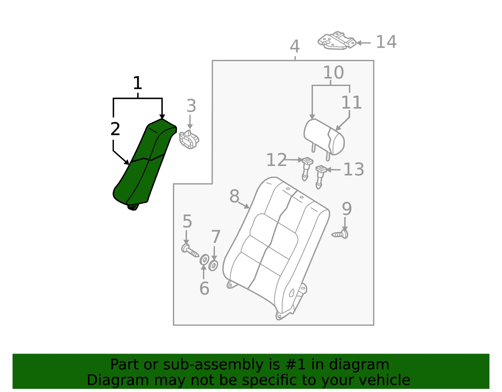 Seat Back Cushion - Mazda (gp9c57500b07) - view 2