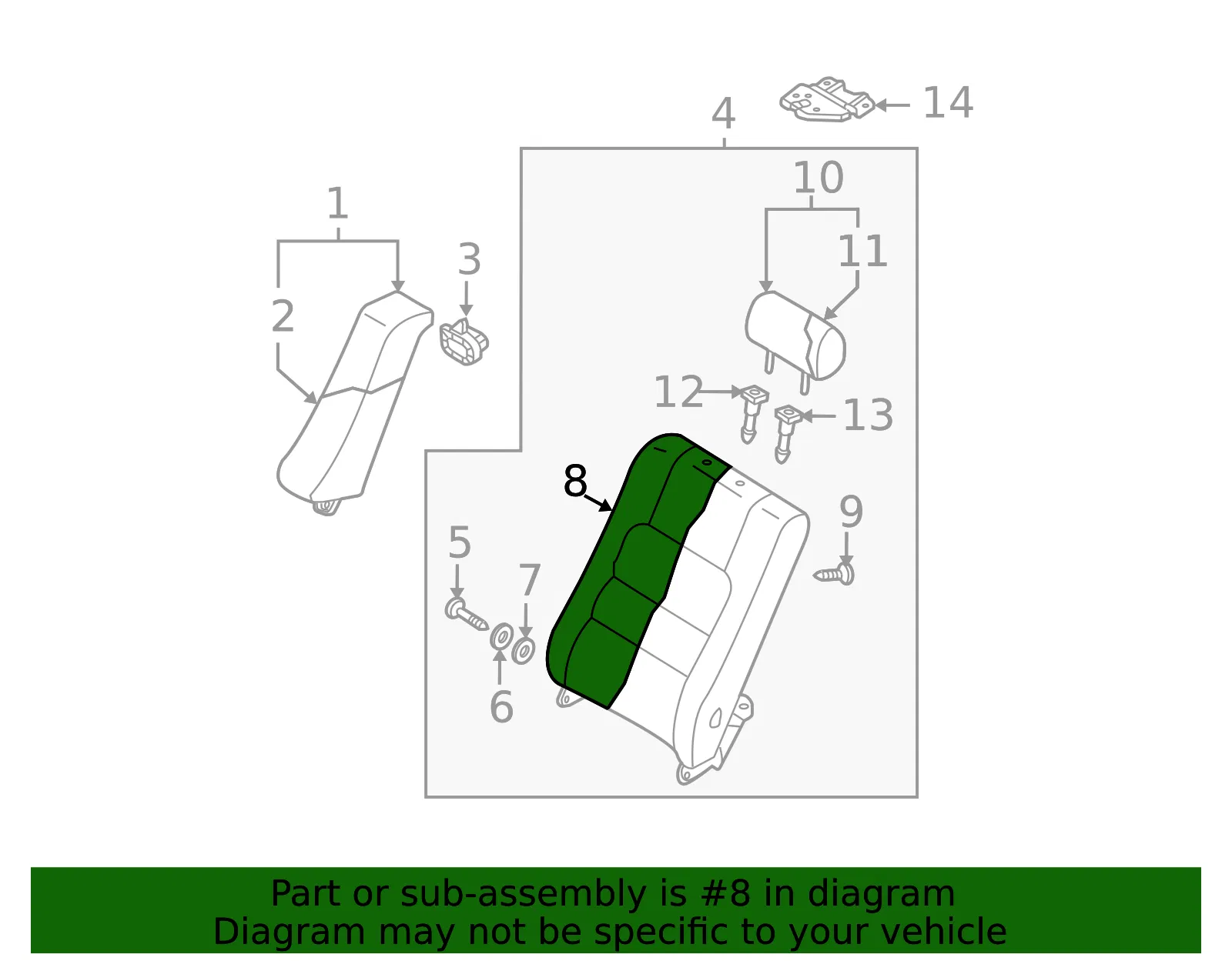 Seat Back Cushion Cover - Mazda (gp9c88401b02) - view 2