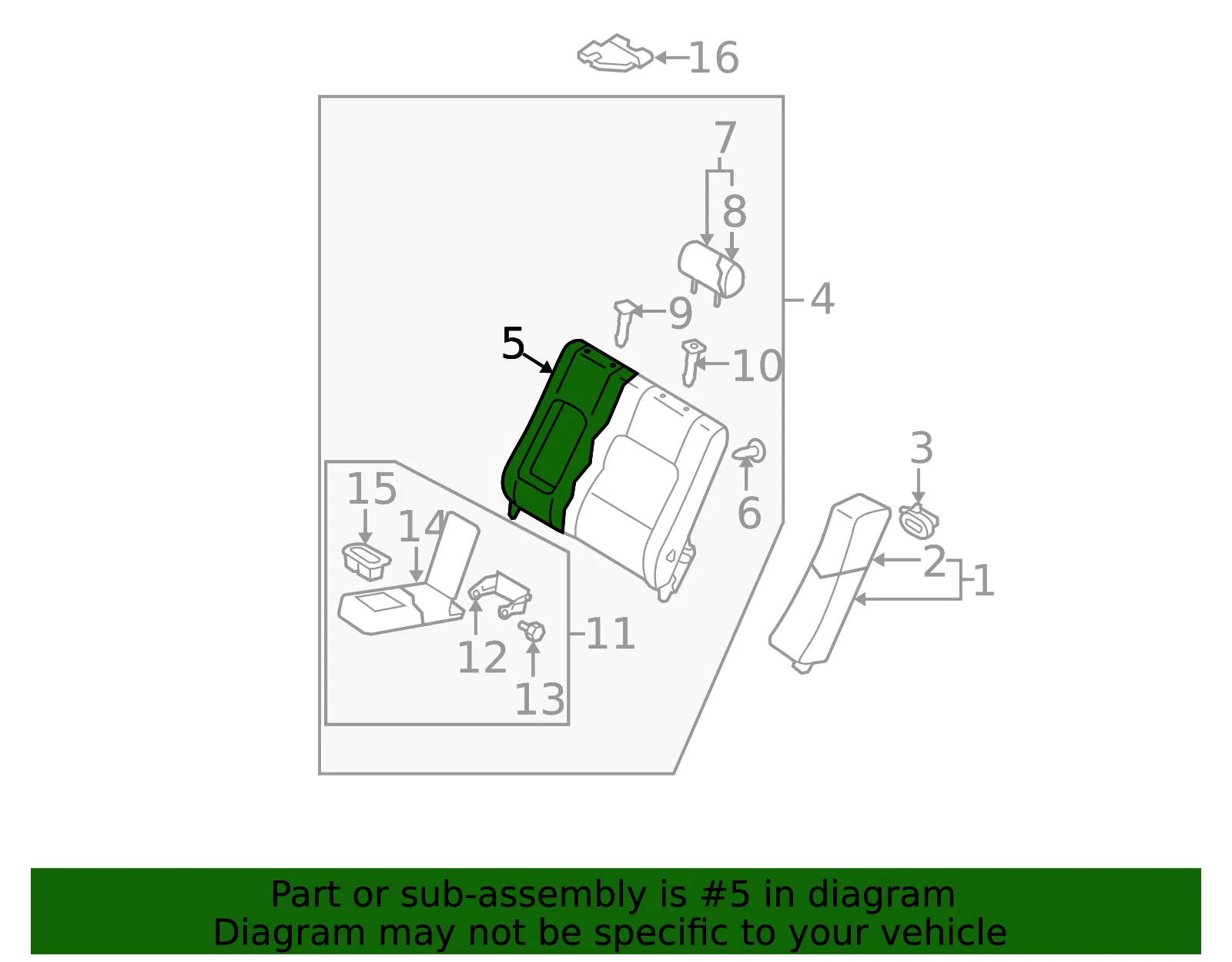 Seat Back Cushion Cover - Mazda (gp9c88451b02) - view 2