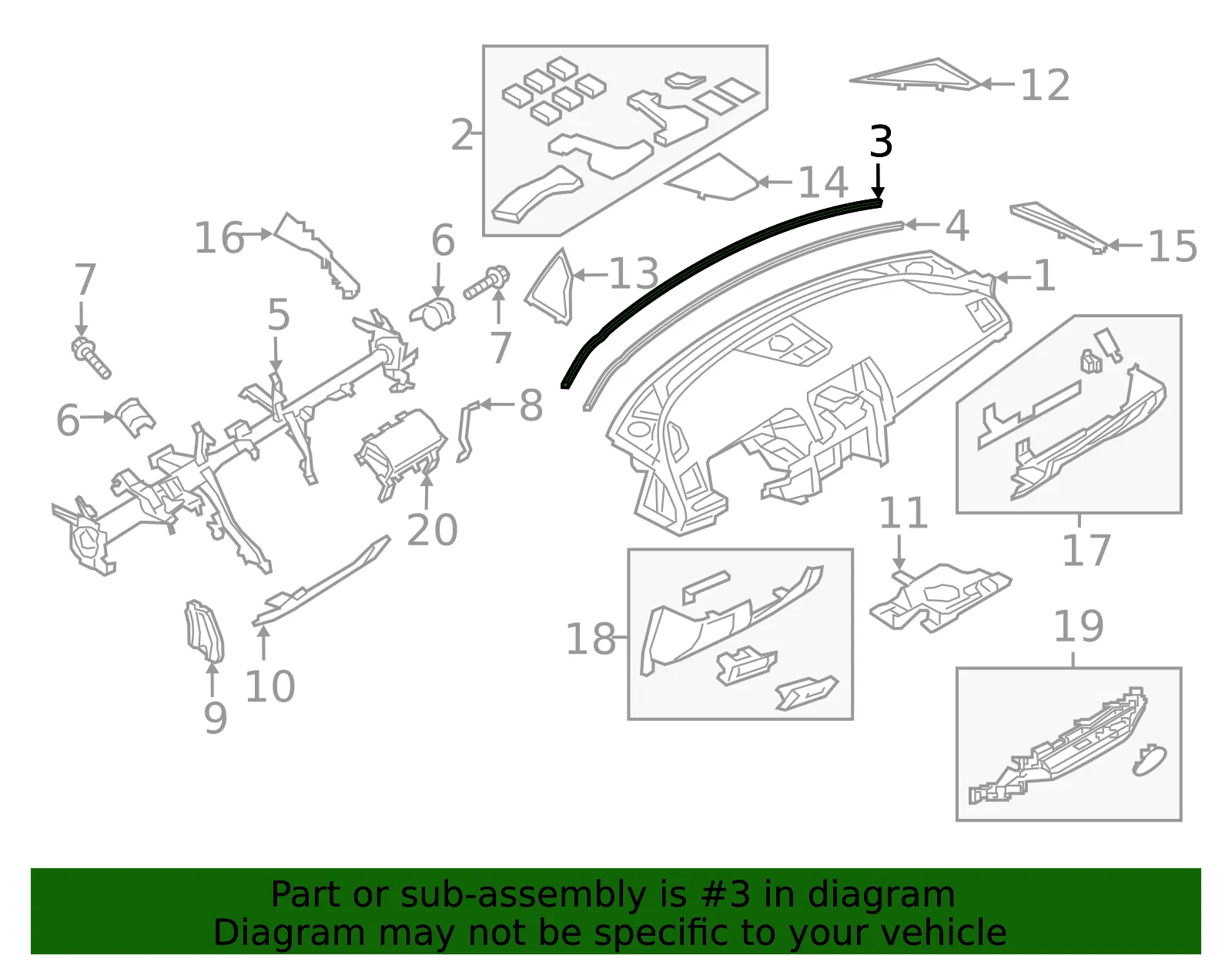 Instrument Panel Outer Seal - Mazda (grf555161) - view 2