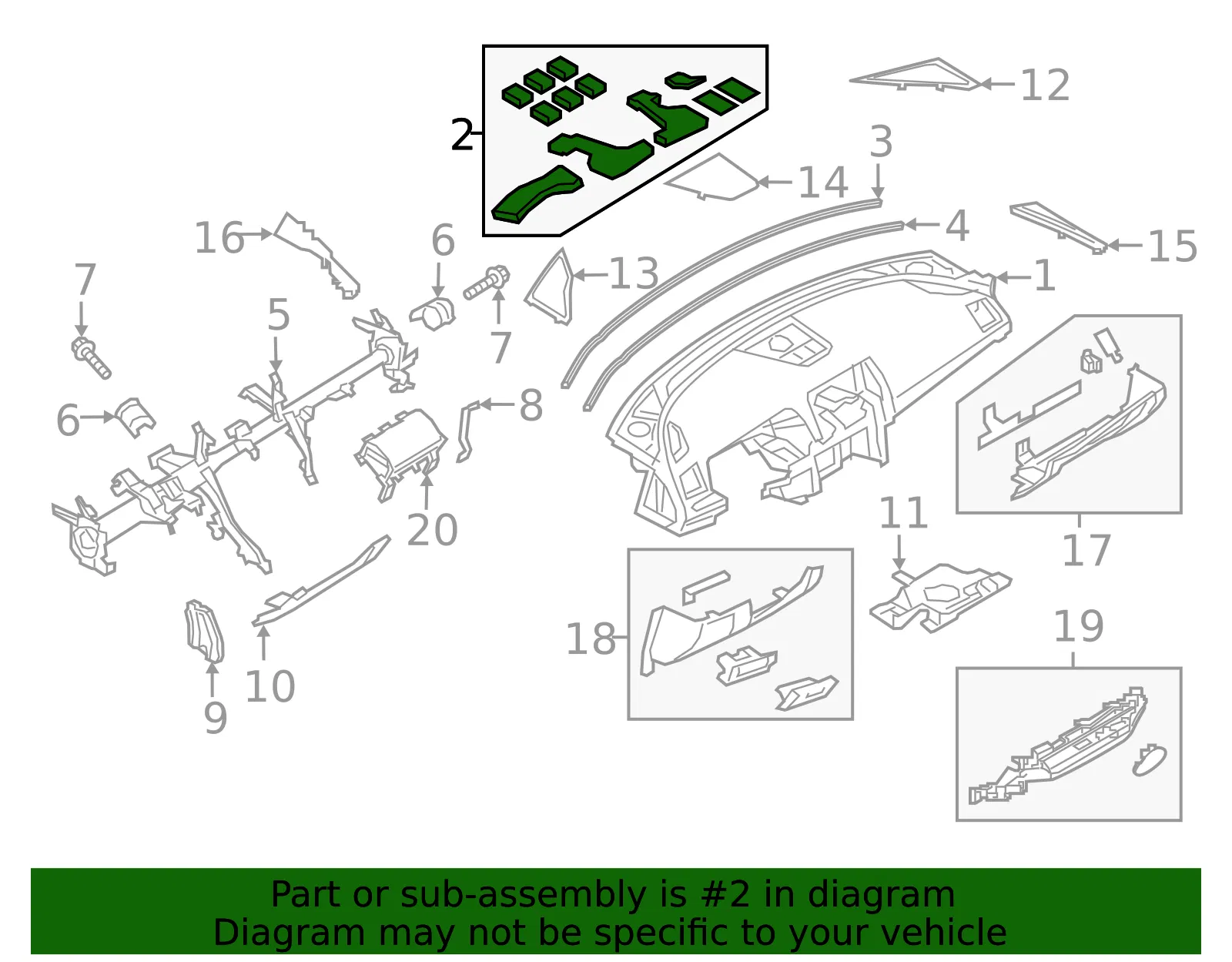 Instrument Panel Spacer - Mazda (grf555180) - view 2