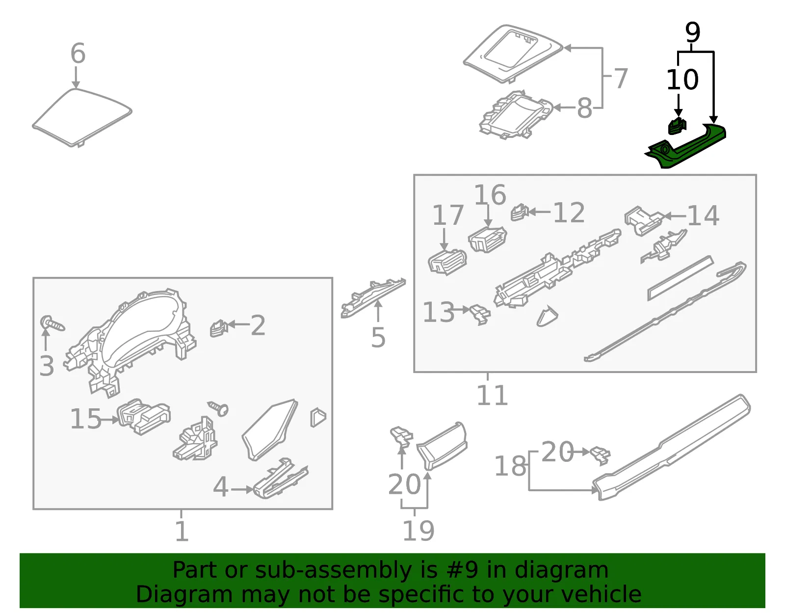 Instrument Panel Bezel - Mazda (grf555230a02) - view 2