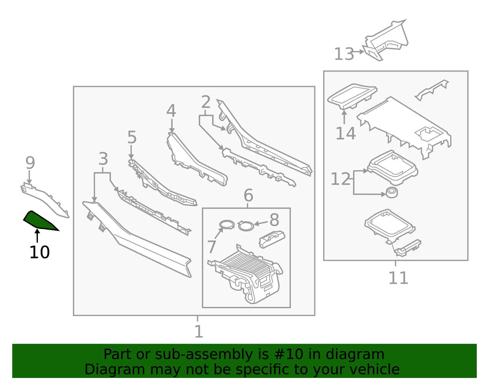 Console Trim Panel - Mazda (grf56054x3a) - view 2