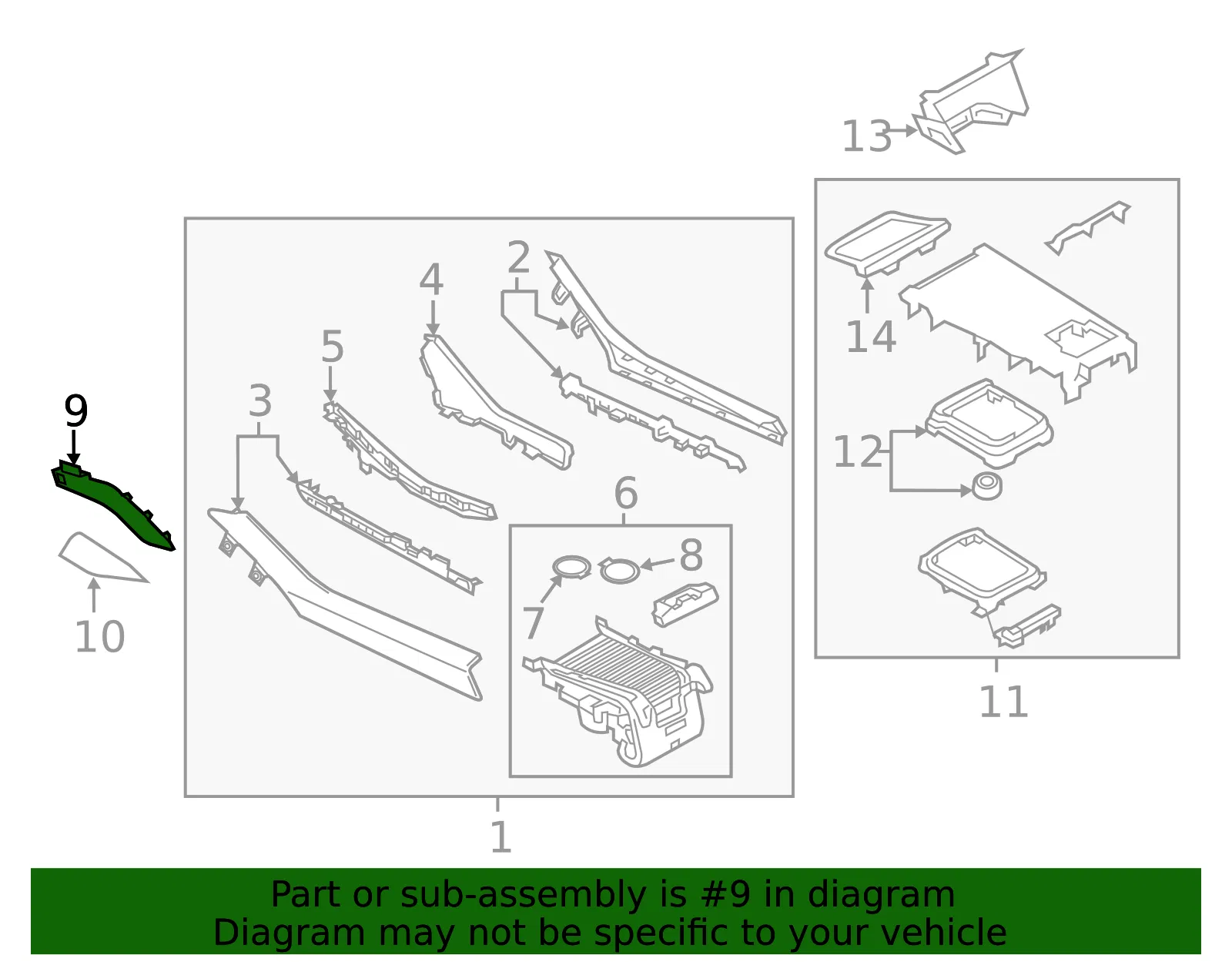 Console Trim Panel - Mazda (grf56423002) - view 2