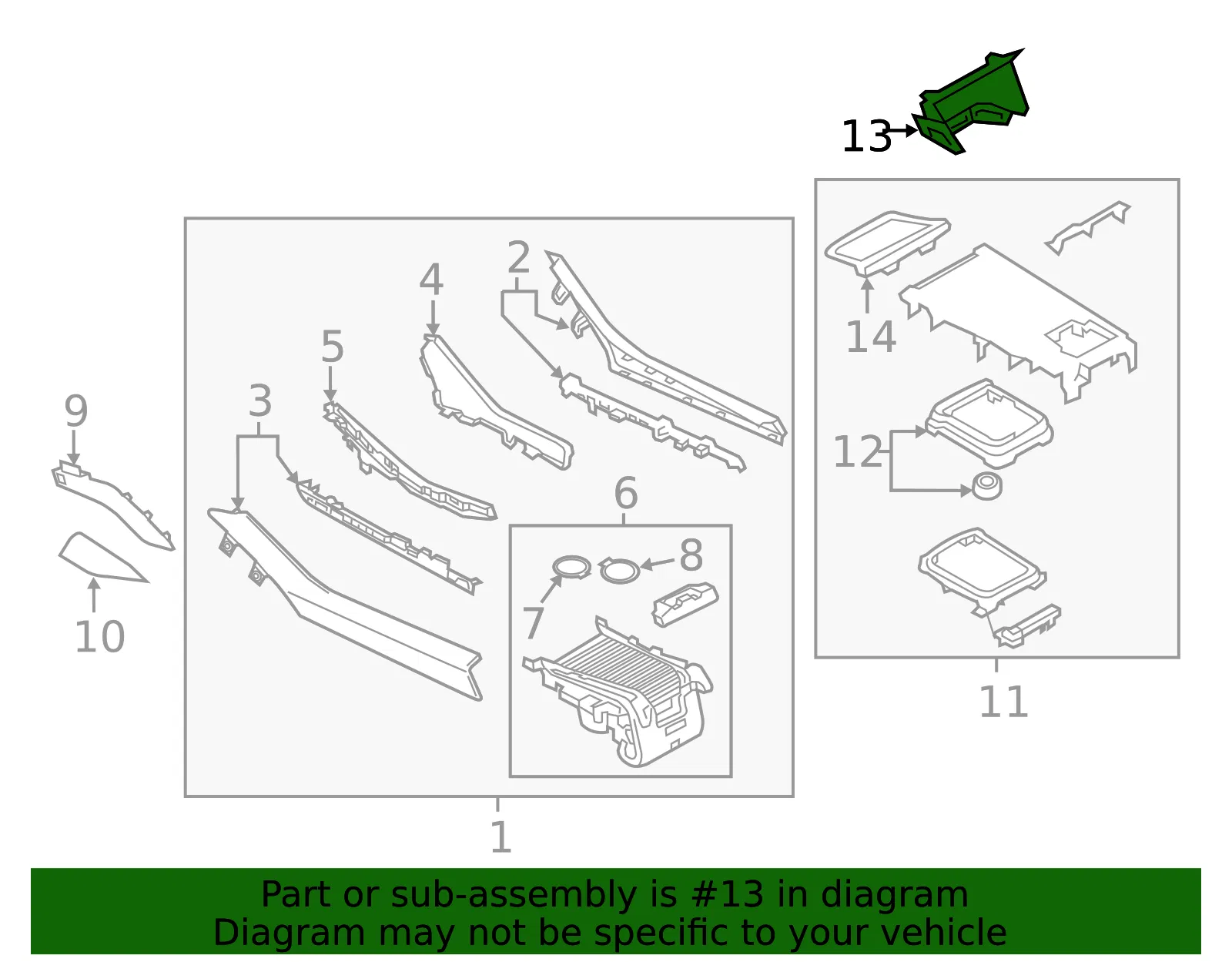 Console Compartment - Mazda (grf56436002) - view 2