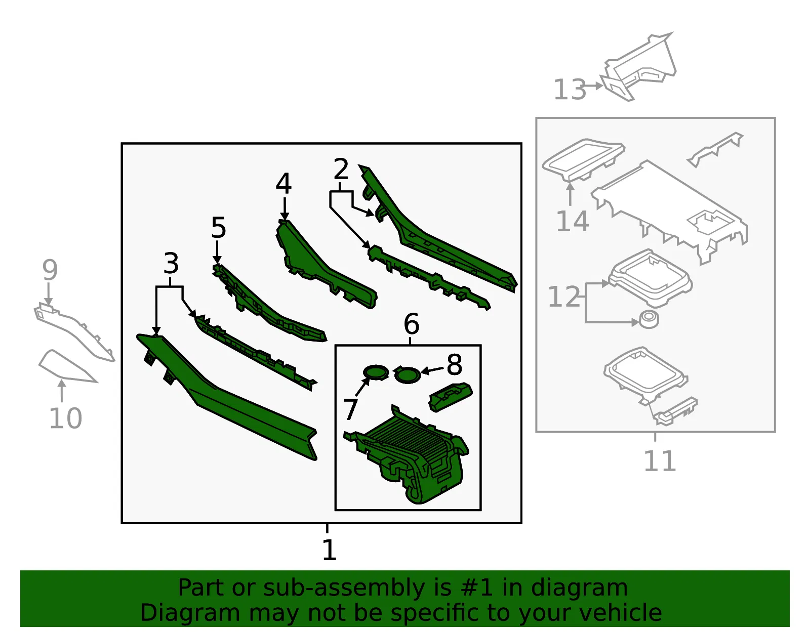 Console Assembly - Mazda (grf56443y39) - view 2
