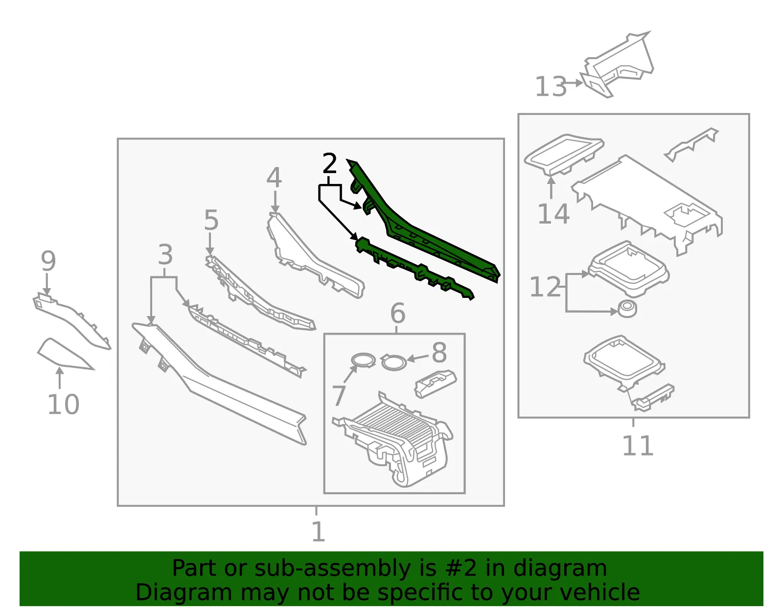 Console Trim Panel - Mazda (grf56447x3a) - view 2