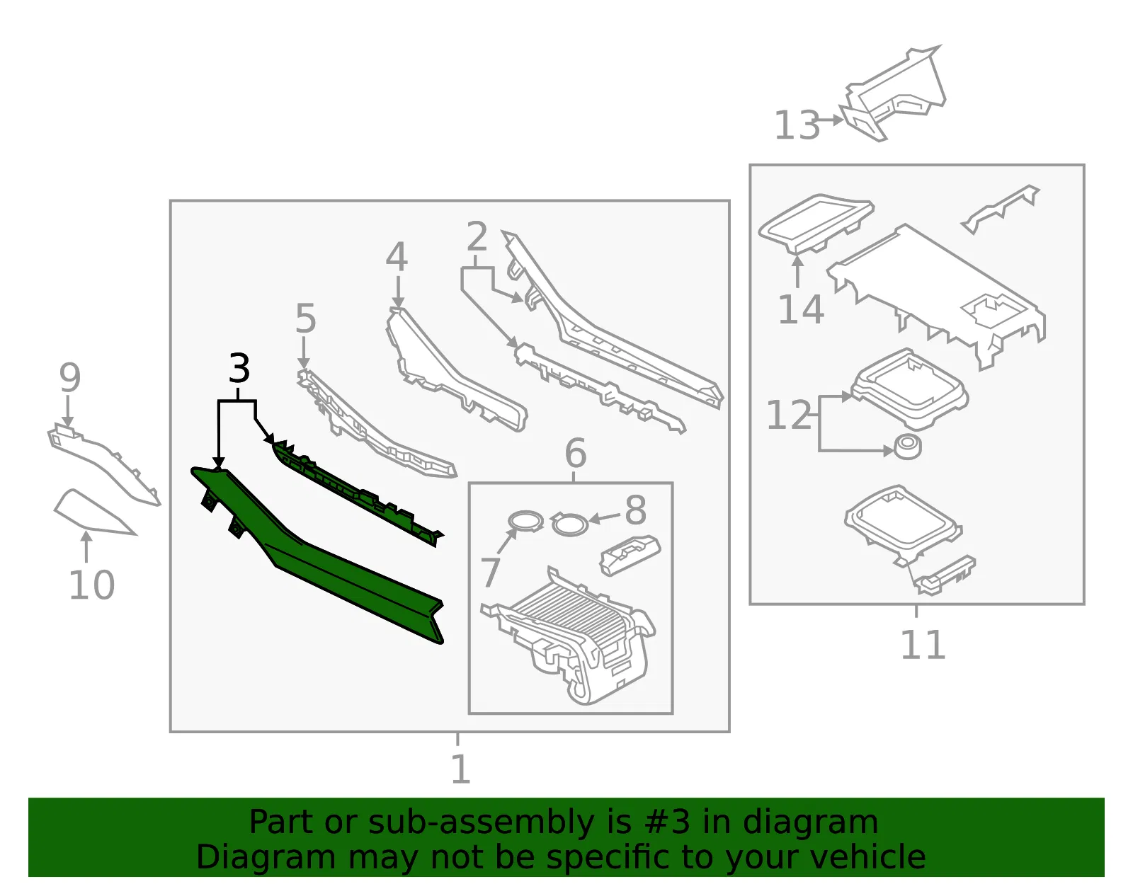 Console Trim Panel - Mazda (grf56448x3a) - view 2