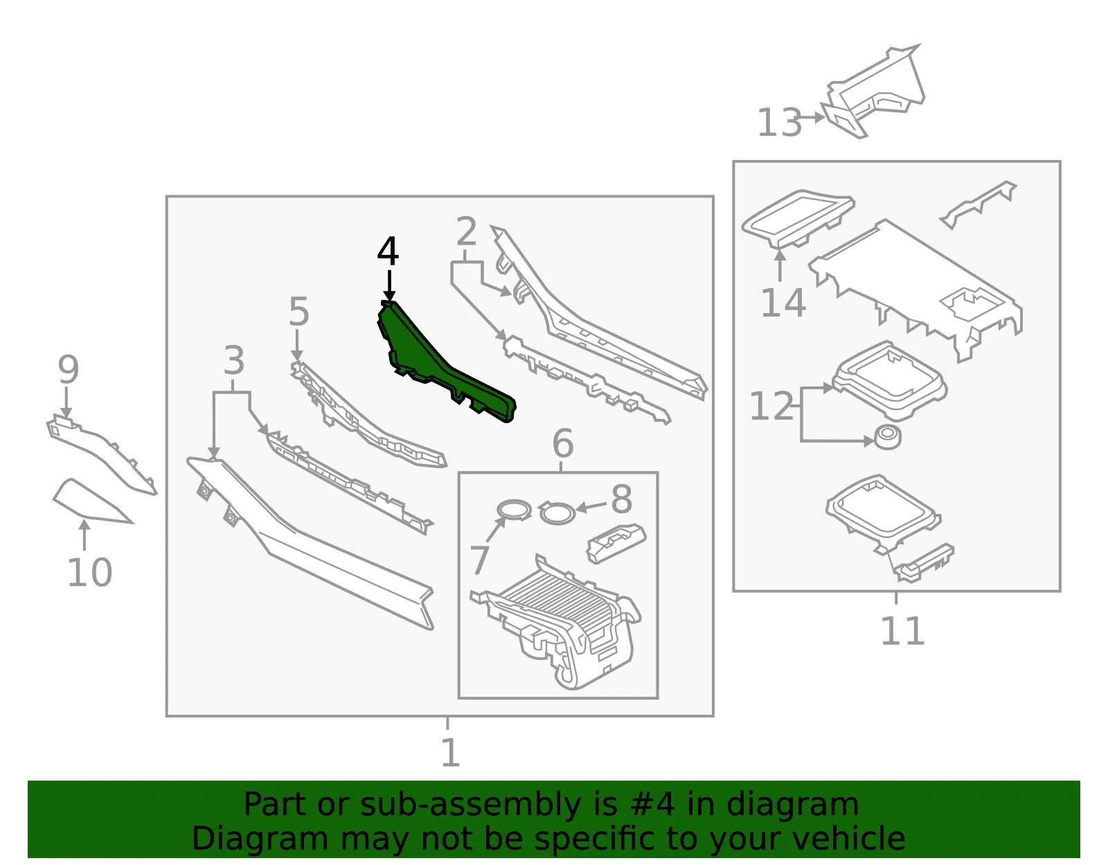 Console Trim Panel - Mazda (grf564914) - view 2