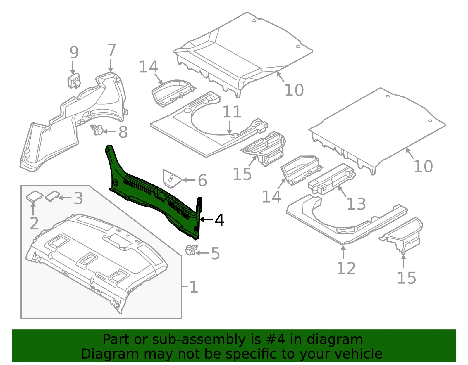 Trunk Trim Scuff Plate - Mazda (grf56889x) - view 2
