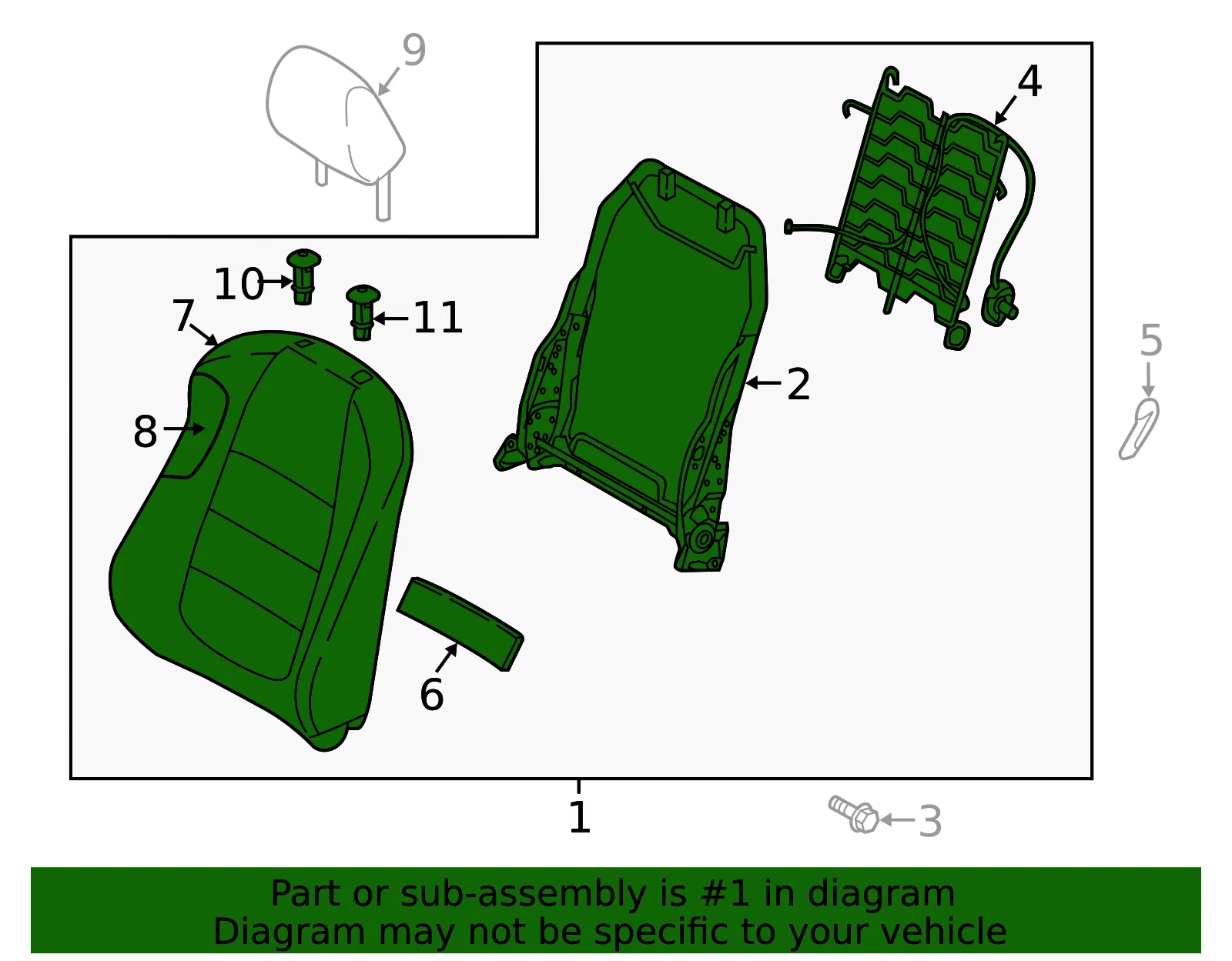 Seat Back Assembly - Mazda (grv18818002) - view 2