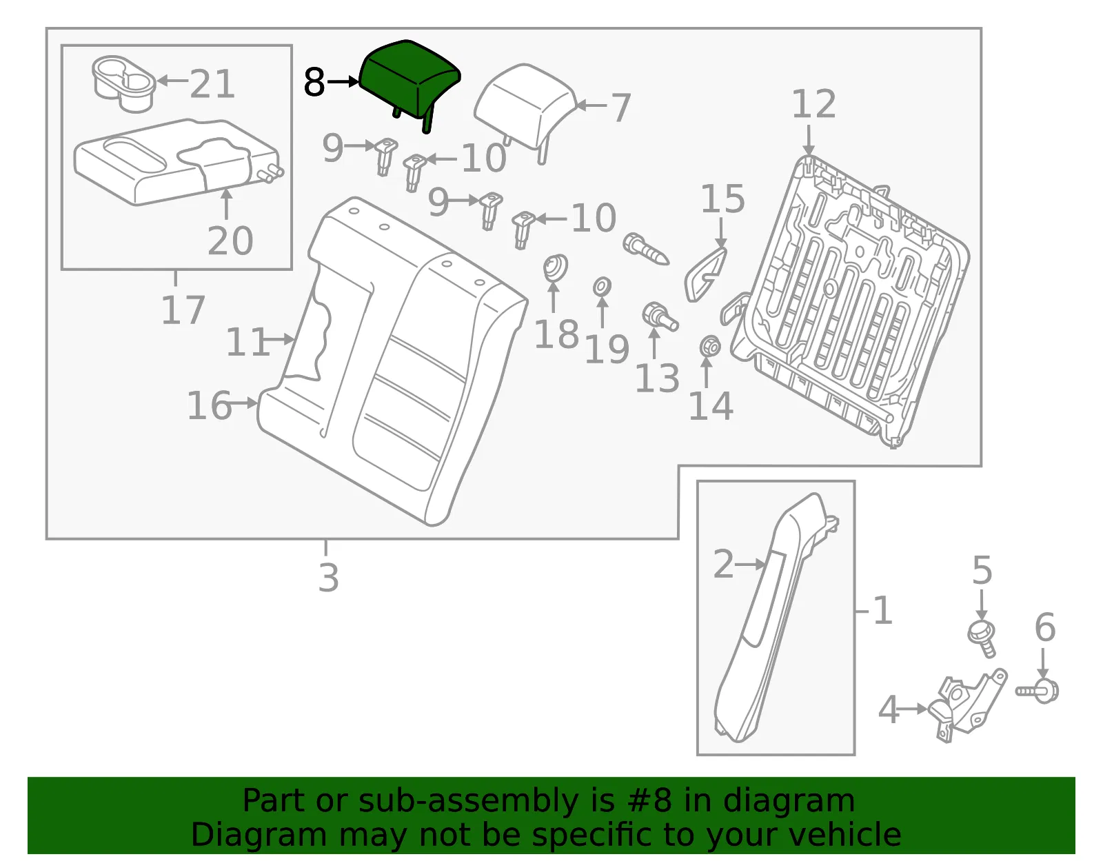 Headrest, Center - Mazda (grv18834002) - view 2