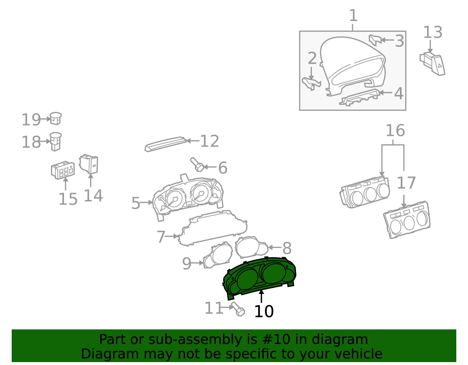 Instrument Panel Bezel - Mazda (gs3l55214) - view 2