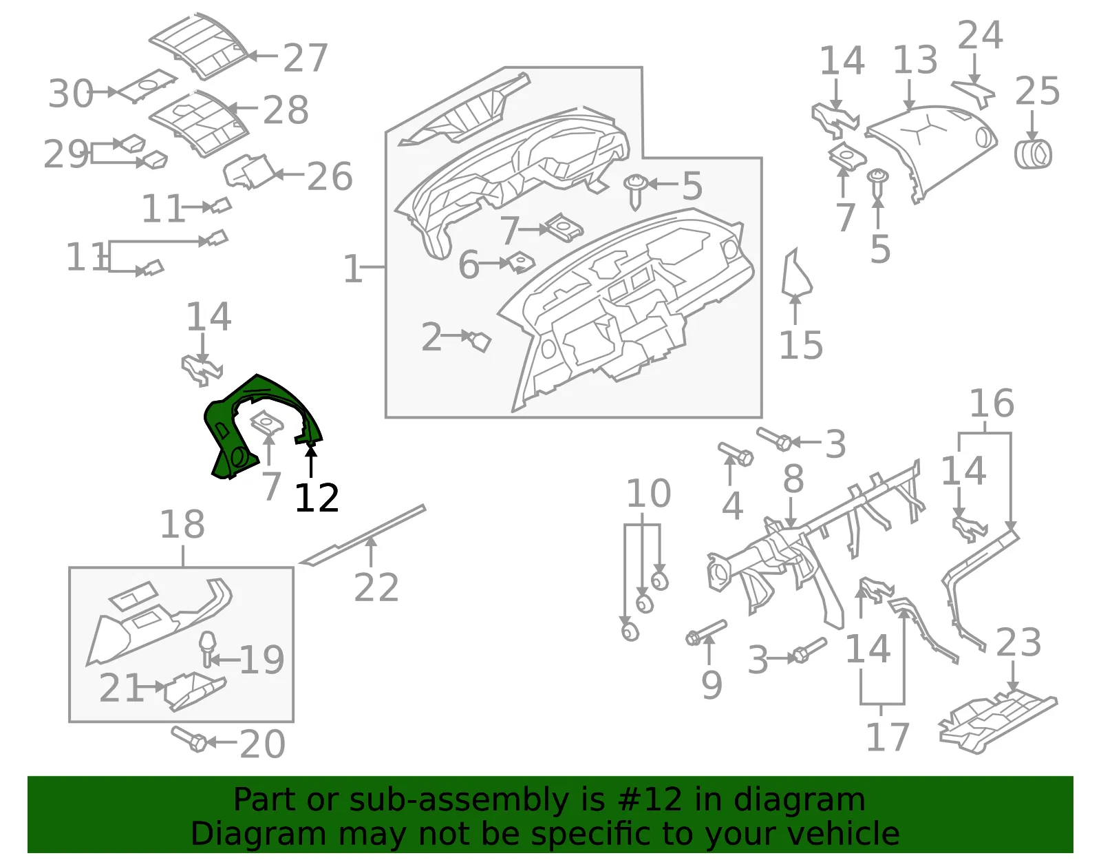 Instrument Panel Cover - Mazda (gs3l60360k02) - view 2