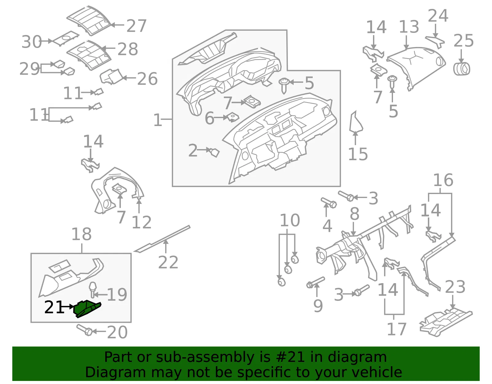 Instrument Panel Pocket - Mazda (gs3l64180c02) - view 2
