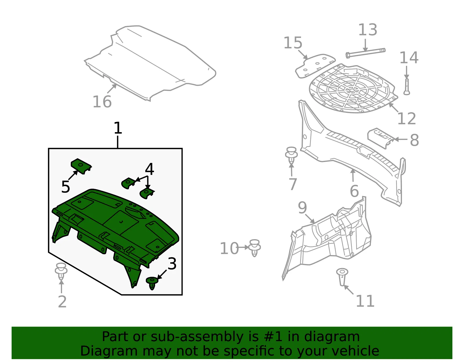 Package Tray Trim - Mazda (gs3l683a0h02) - view 2