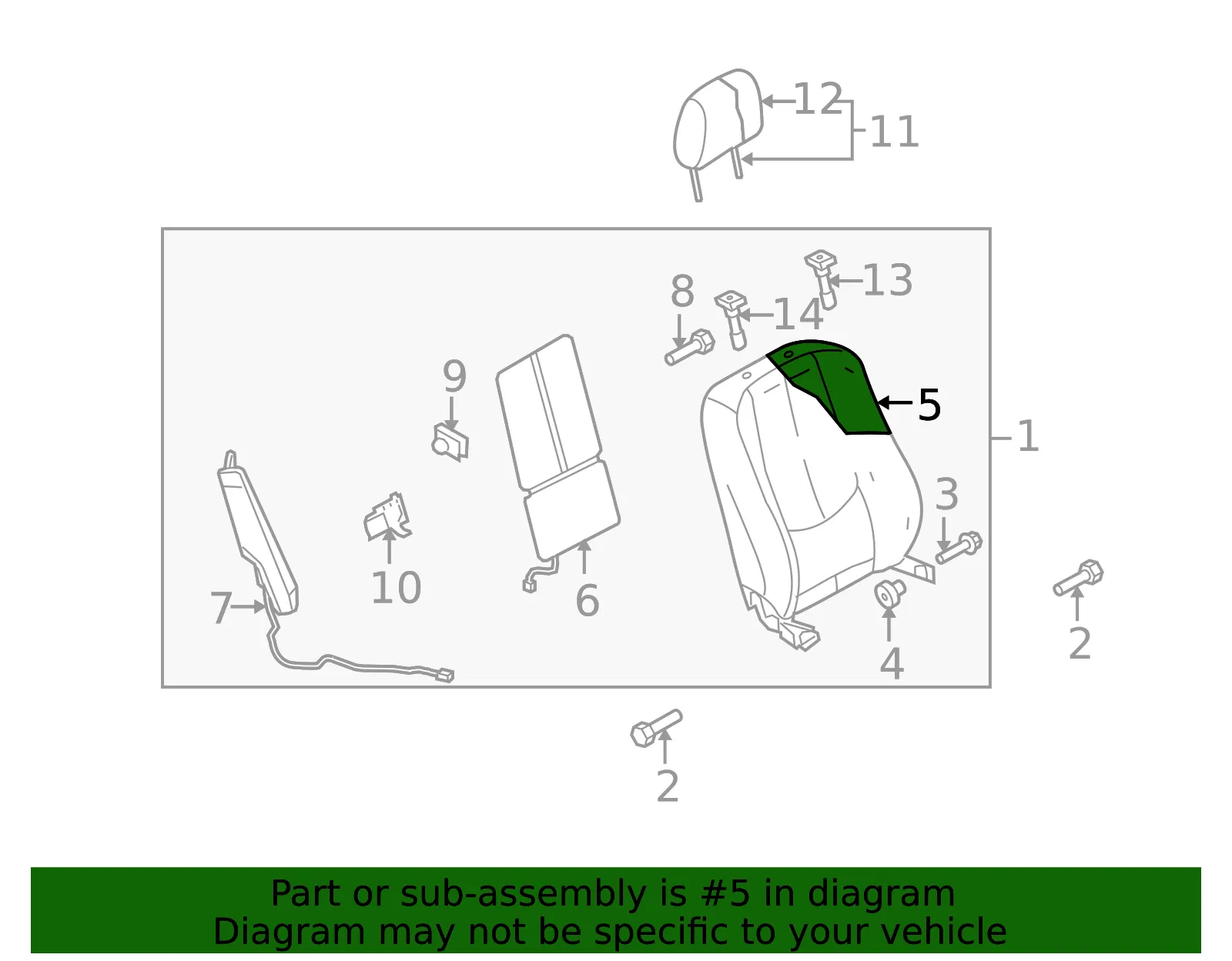 Seat Back Cushion Cover - Mazda (gs3l8813174) - view 2